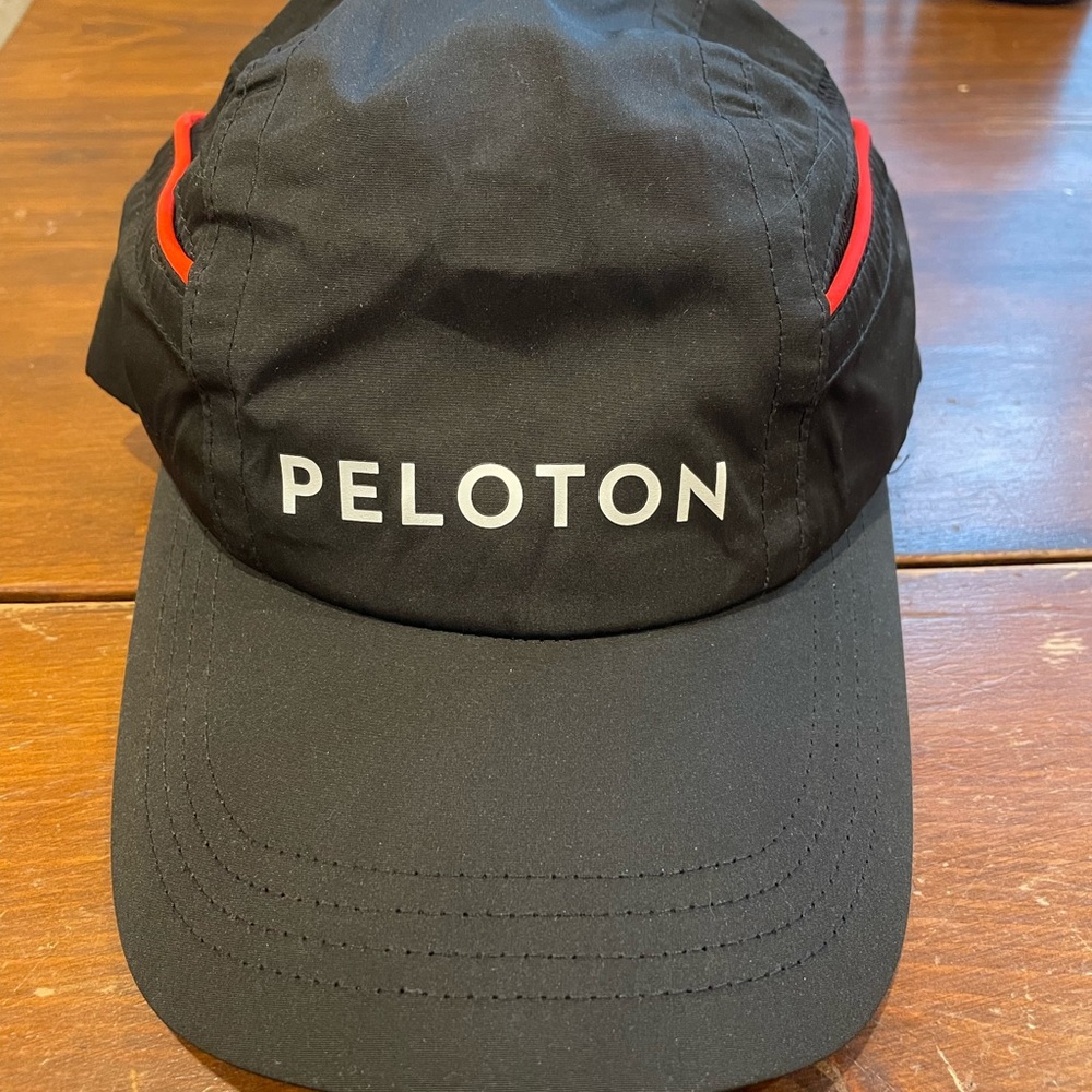 Peloton Black Hat with Red Highlights
